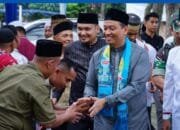 Lurah Pebatuan Sambut Wawako Pekanbaru Saat Safari Ramadhan di Masjid Nurul Jannah Kulim