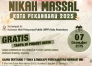 Pemko Pekanbaru Gelar Nikah Massal Gratis Serta Diberikan Berbagai Voucher Gratis Hingga Hadiah Umrah, 43 Pasangan Pasutri Telah Mendaftar